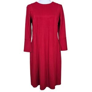 NWT J.Jill Ponte Dress Small Tall Red Pockets